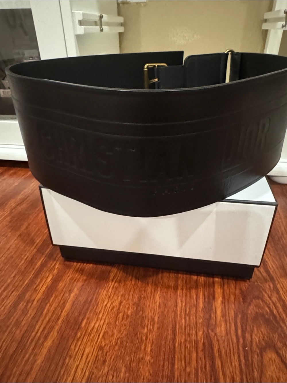 Dior Black Wide Logo-Accented Double-Buckle Waist Belt